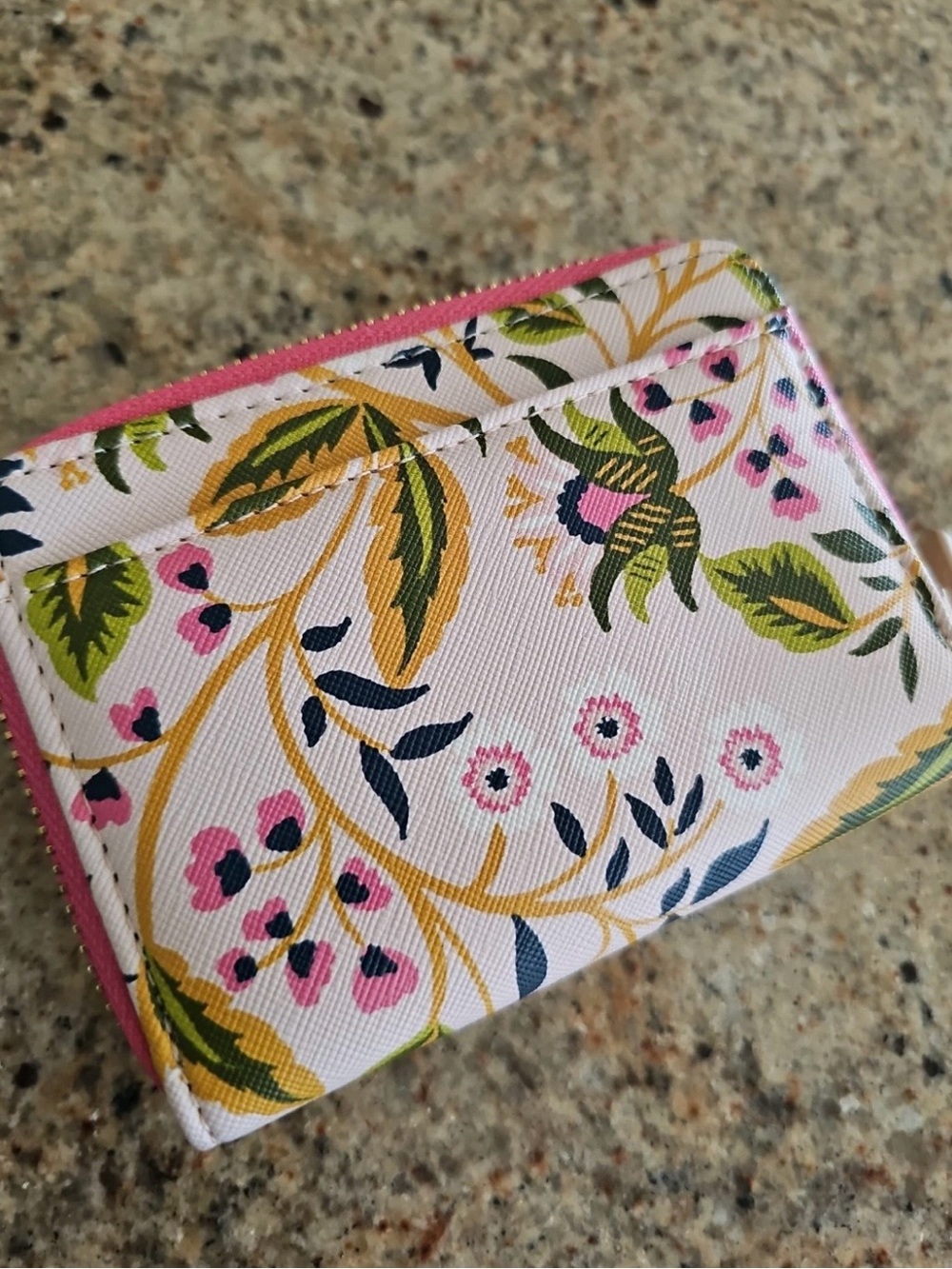 NWT Spartina 449 Floral Pink and Green Zip Wallet - Picture 6 of 8